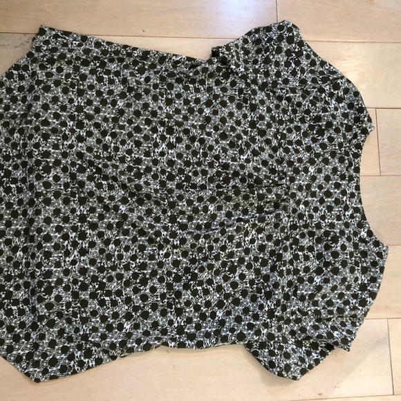 Brown & cream patterned hi-low SS tunic, L, Christopher & Banks - Picture 6 of 12